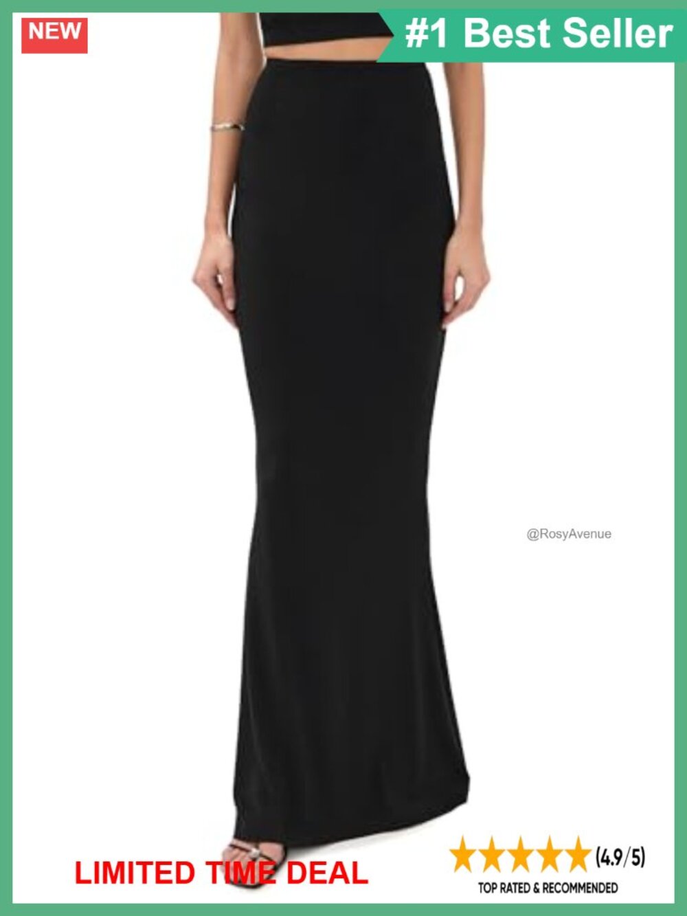 Norma Kamali Obie Long Skirt High Rise Slinky Jersey Stretch Wear to Work